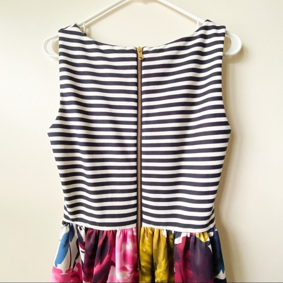 Just Taylor Colorful Striped Floral Dress Size 8 - Picture 4 of 4